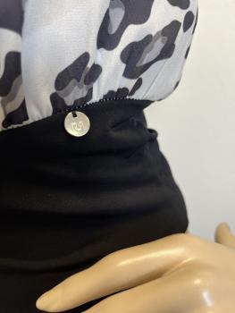 Rinascimento Bluse Weiß mit schwarzem Leoprint